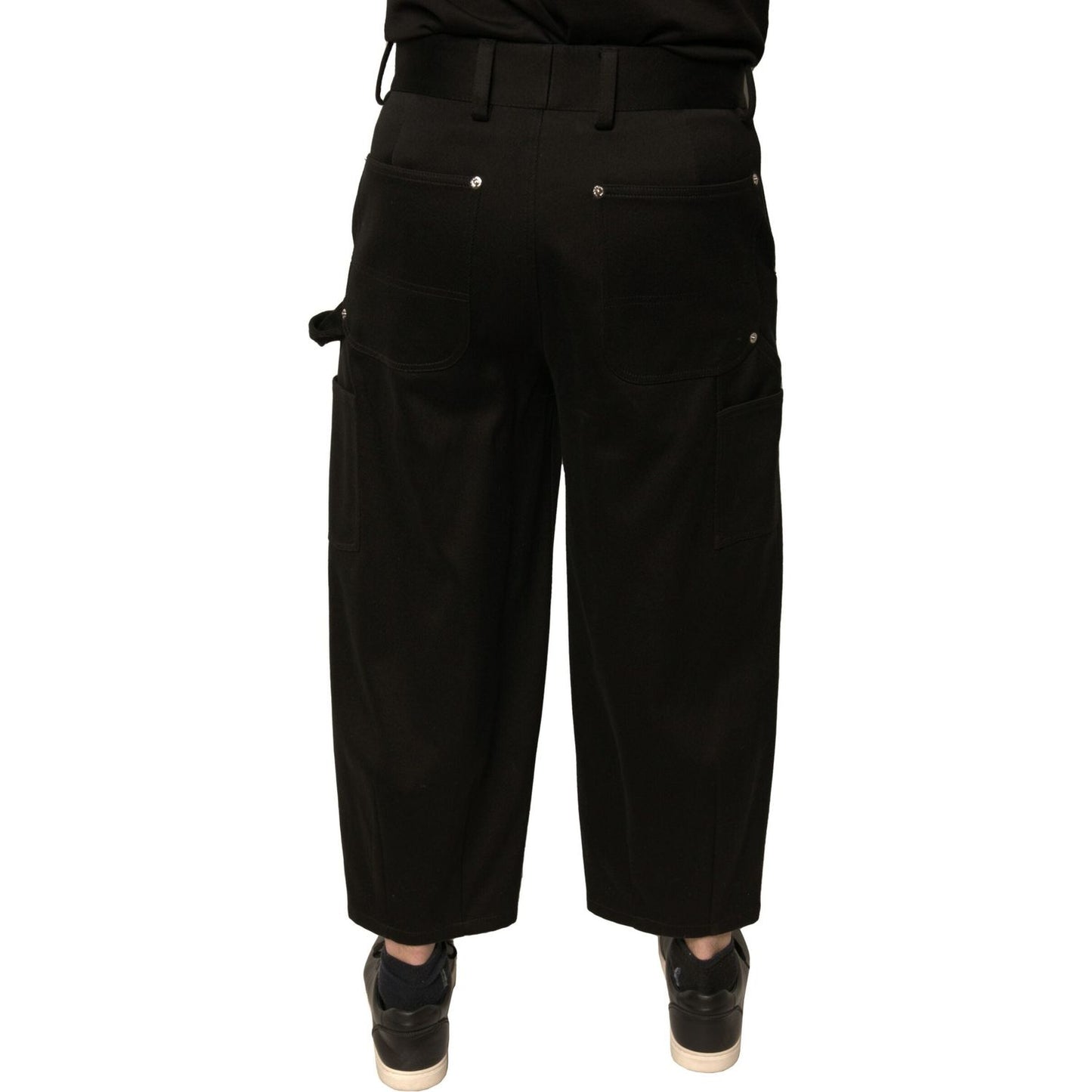 Dolce & Gabbana Black Cotton Mid Waist Cropped Pants PAN75712-44
