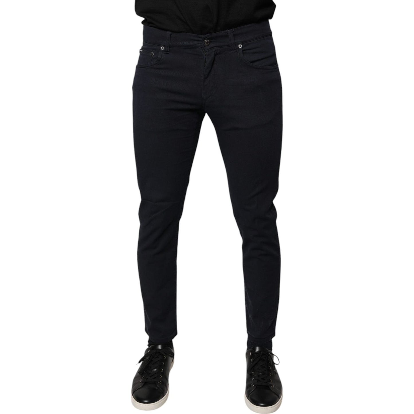 Dolce & Gabbana Black Logo Cotton Stretch Skinny Denim Jeans PAN75809-46