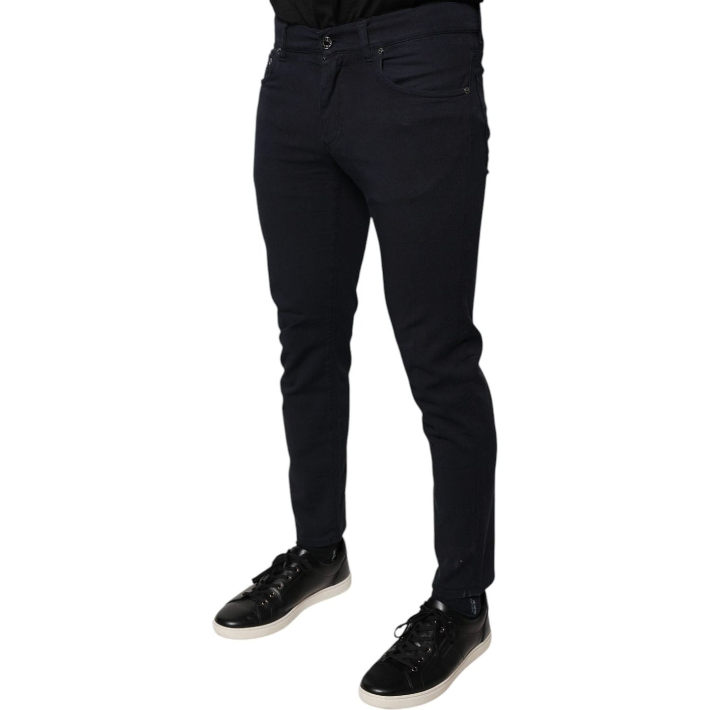 Dolce & Gabbana Black Logo Cotton Stretch Skinny Denim Jeans PAN75809-46
