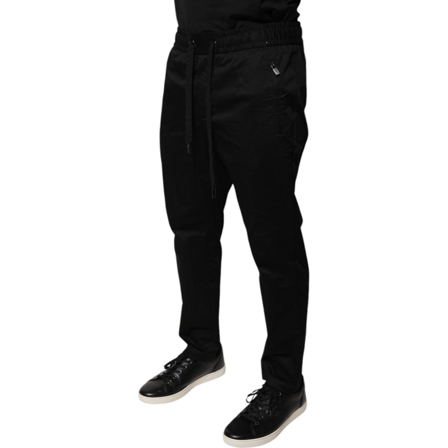 Dolce & Gabbana Black Cotton Stretch Skinny Sweatpants Pants PAN75813-48