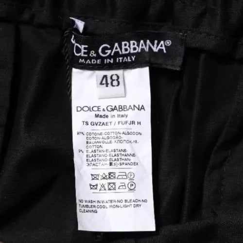 Dolce & Gabbana Black Cotton Stretch Skinny Sweatpants Pants PAN75813-48
