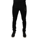 Dolce & Gabbana Black DG Crown Logo Cotton Skinny Denim Jeans PAN75818-48