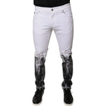 Dolce & Gabbana Black White Logo Cotton Skinny Denim Jeans PAN75836-50