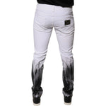 Dolce & Gabbana Black White Logo Cotton Skinny Denim Jeans PAN75836-50