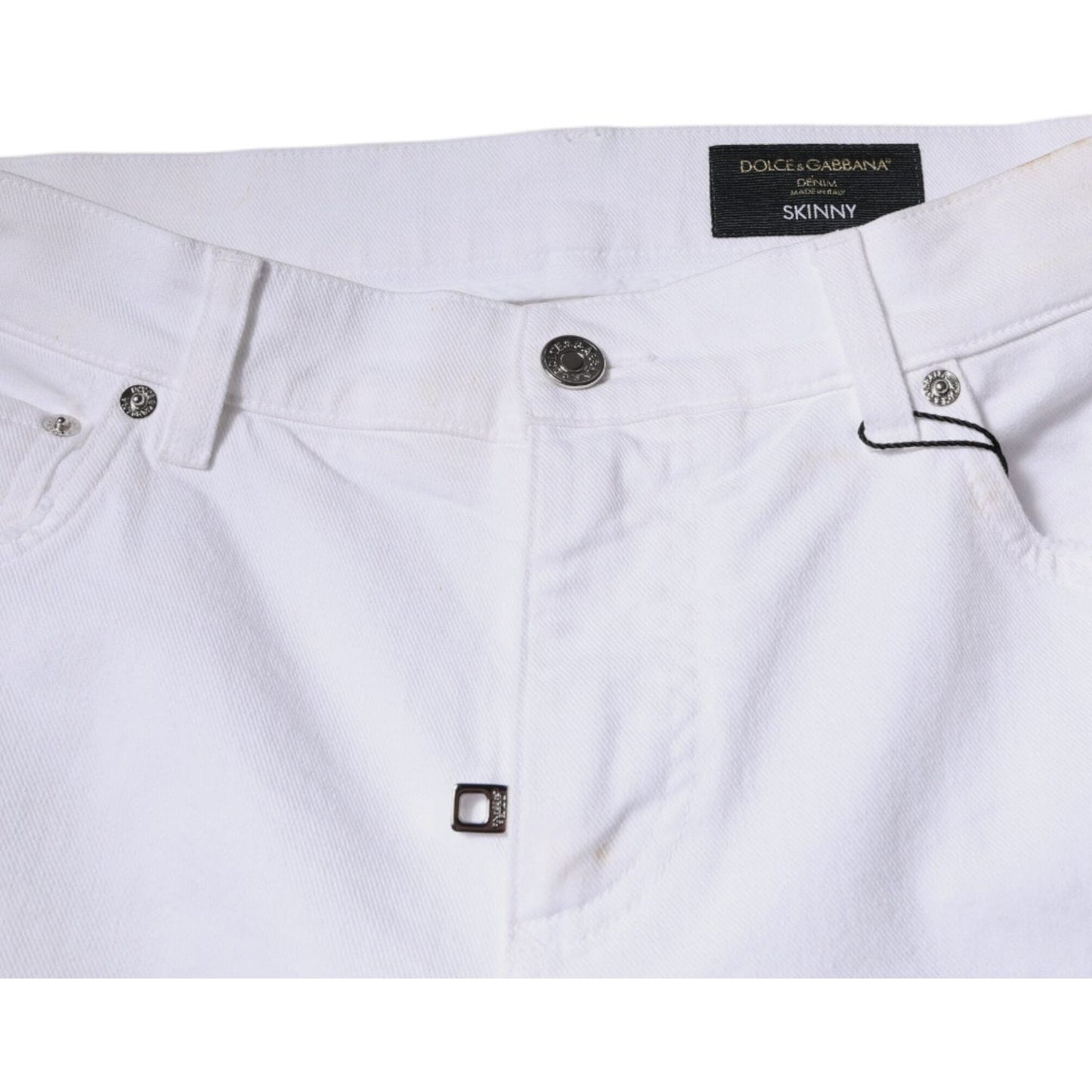 Dolce & Gabbana Black White Logo Cotton Skinny Denim Jeans PAN75836-50