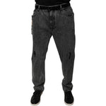 Dolce & Gabbana Dark Gray Cotton Skinny Denim Jeans PAN75858-56
