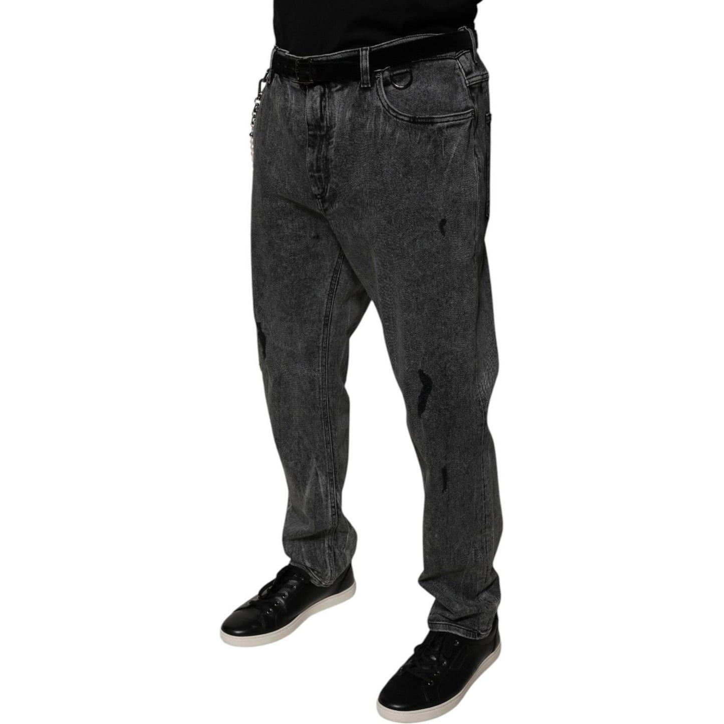 Dolce & Gabbana Dark Gray Cotton Skinny Denim Jeans PAN75858-56