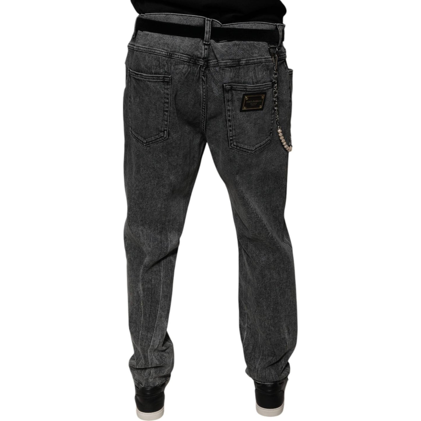 Dolce & Gabbana Dark Gray Cotton Skinny Denim Jeans PAN75858-56