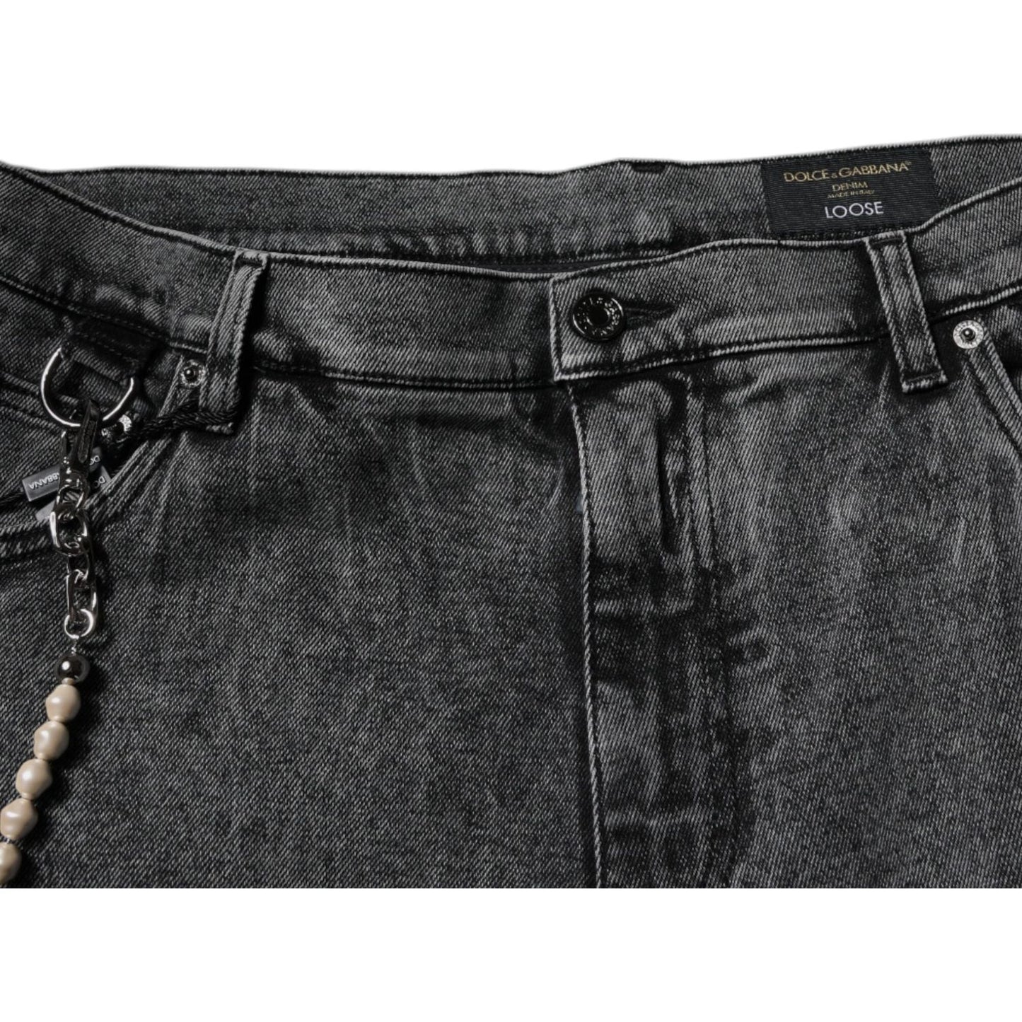 Dolce & Gabbana Dark Gray Cotton Skinny Denim Jeans PAN75858-56