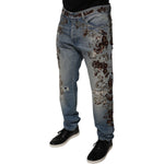 Dolce & Gabbana Light Blue Embroidered Skinny Denim Jeans PAN75862-52