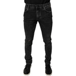 Dolce & Gabbana Black Cotton Stretch Skinny Men Denim Jeans PAN75883-50