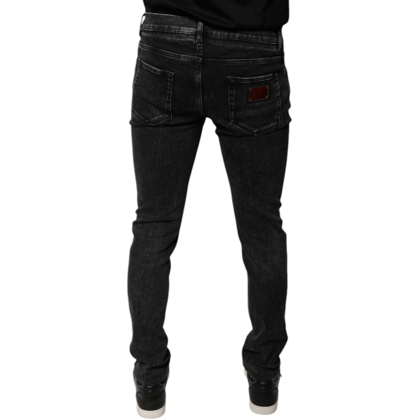 Dolce & Gabbana Black Cotton Stretch Skinny Men Denim Jeans PAN75883-50