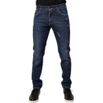 Dolce & Gabbana Blue Cotton Logo Print Slim Fit Denim Jeans PAN75922-48