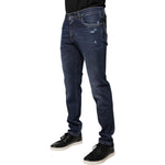 Dolce & Gabbana Blue Cotton Logo Print Slim Fit Denim Jeans PAN75922-48