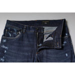 Dolce & Gabbana Blue Cotton Logo Print Slim Fit Denim Jeans PAN75922-48