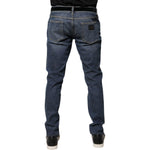 Dolce & Gabbana Blue Logo Plaque Cotton Skinny Denim Jeans PAN75930-54