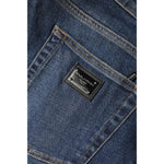 Dolce & Gabbana Blue Logo Plaque Cotton Skinny Denim Jeans PAN75930-54