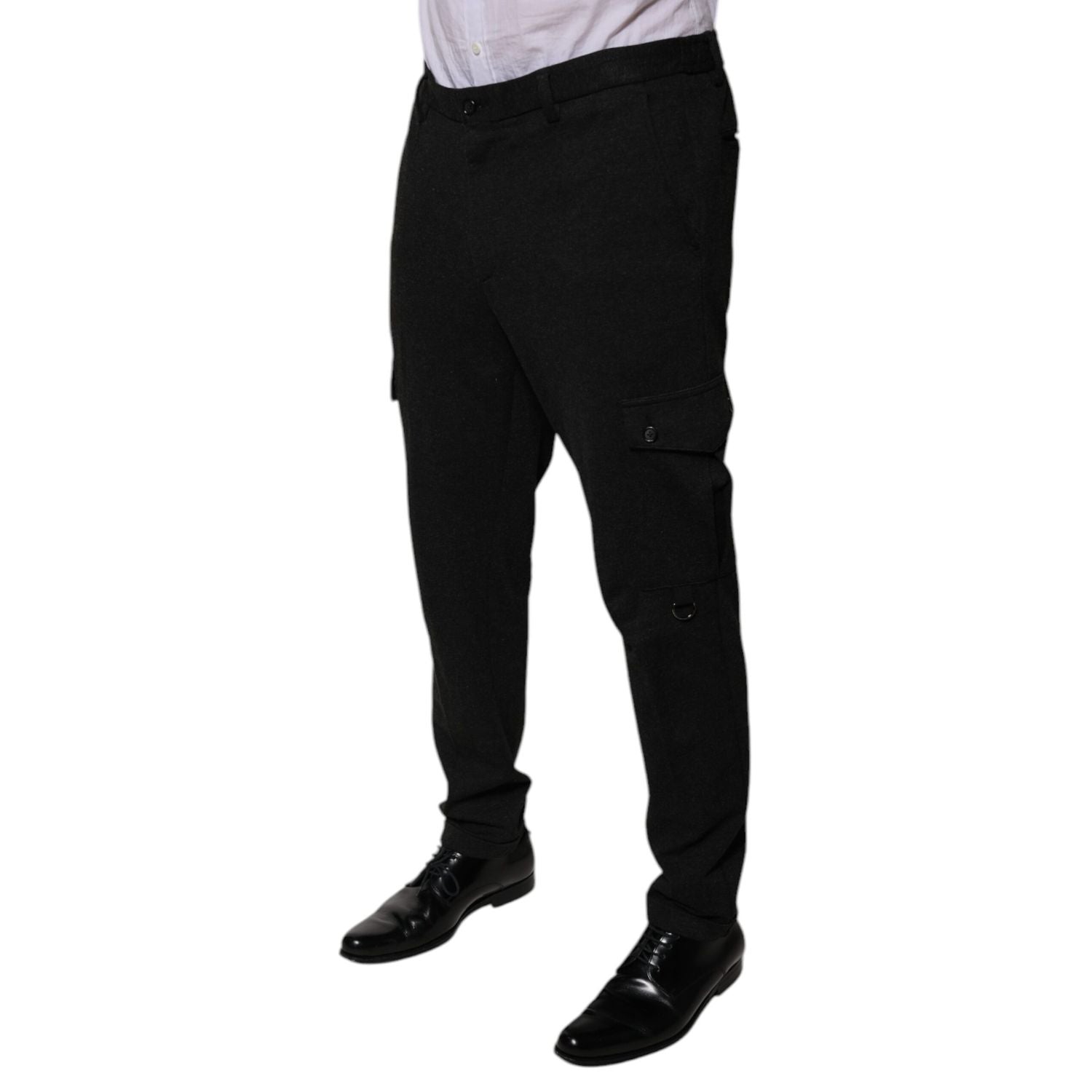 Dolce & Gabbana Black Viscose Cargo Men Casual Pants