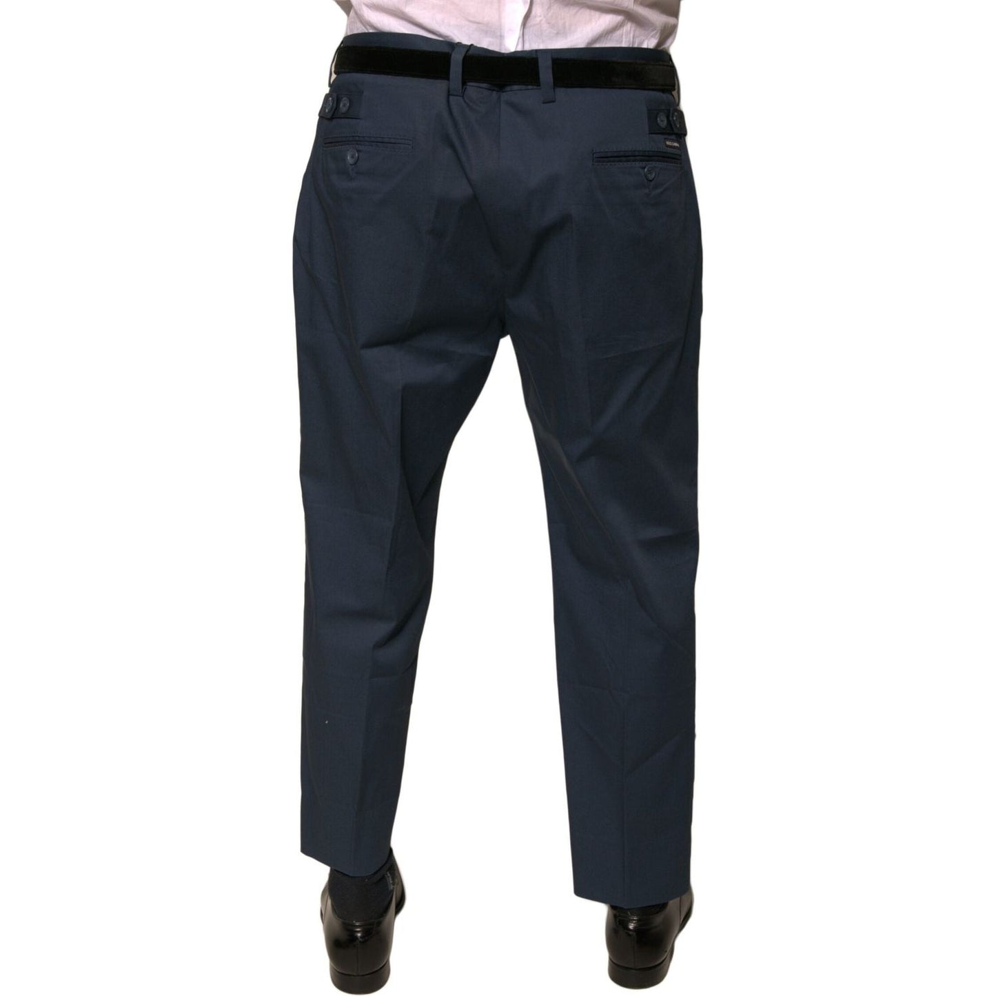 Dolce & Gabbana Blue Cotton Men Skinny Dress Pants PAN76076-56