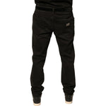 Dolce & Gabbana Black Ripped Logo Cotton Skinny Denim Jeans PAN76091-56