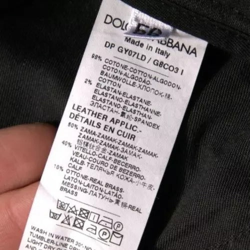 Dolce & Gabbana Black Ripped Logo Cotton Skinny Denim Jeans PAN76091-56