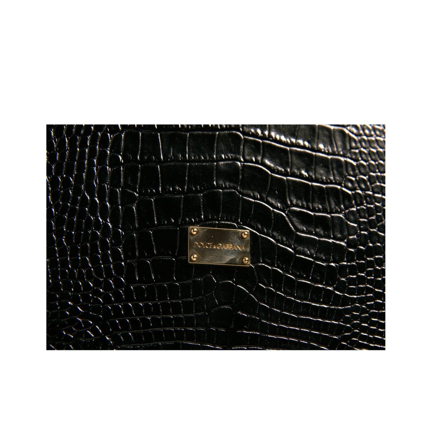 Dolce & Gabbana Elegant Black Leather Logo Plaque Holder Catalogue Case