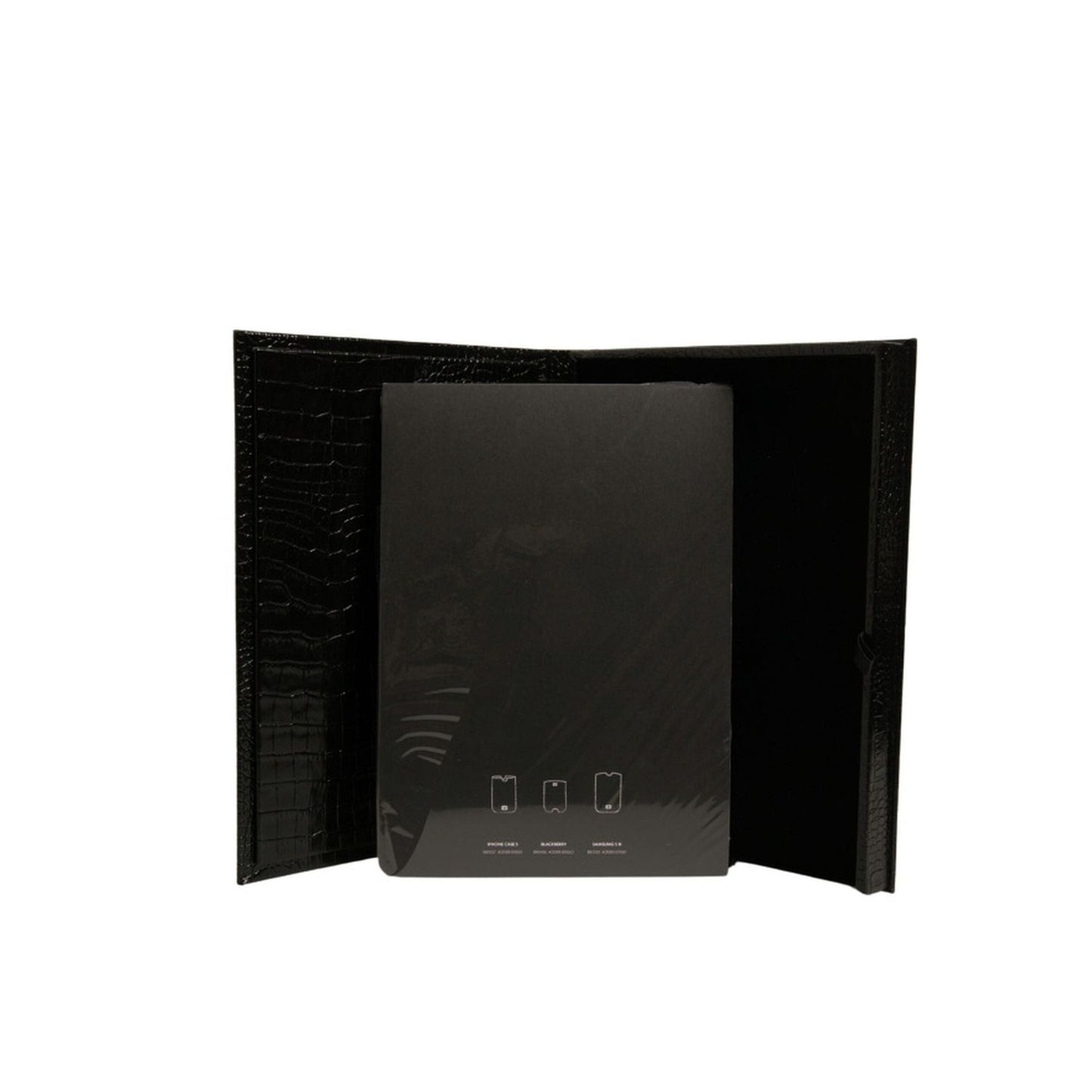 Dolce & Gabbana Elegant Black Leather Logo Plaque Holder Catalogue Case