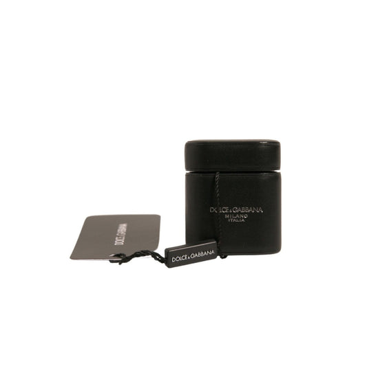 Dolce & Gabbana Black PVC Logo Print Flip Holder Airpods Case