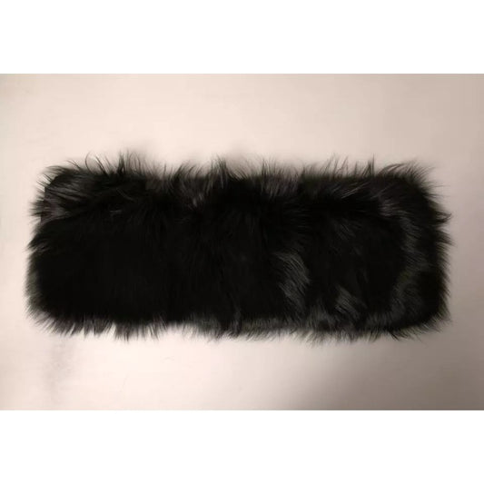 Dolce & Gabbana Black Fur Shoulder Collar Wrap Shawl Scarf MS7105