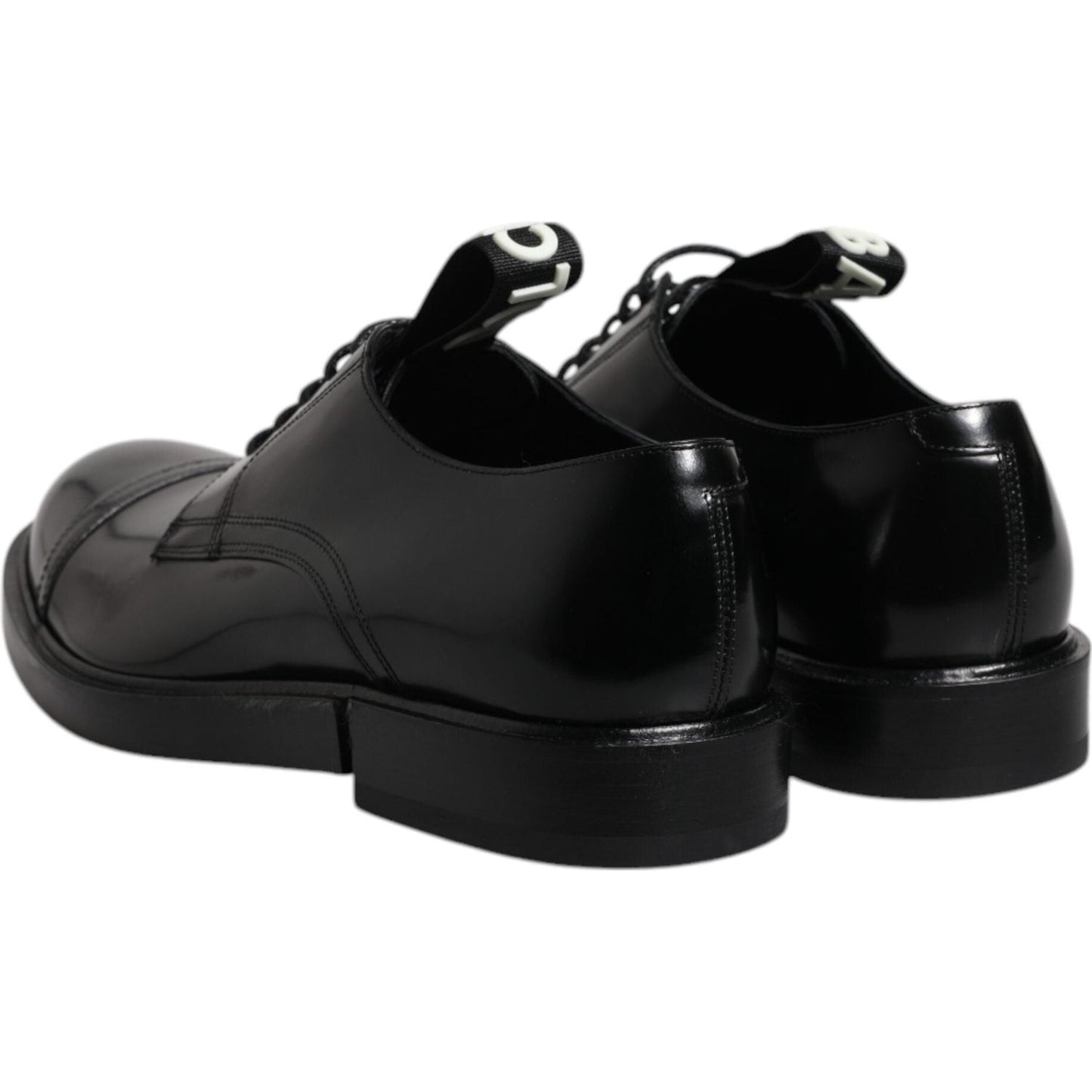Dolce & Gabbana Black Patent Leather Derby Lace Up Formal Dress Shoes MV6652-39.5