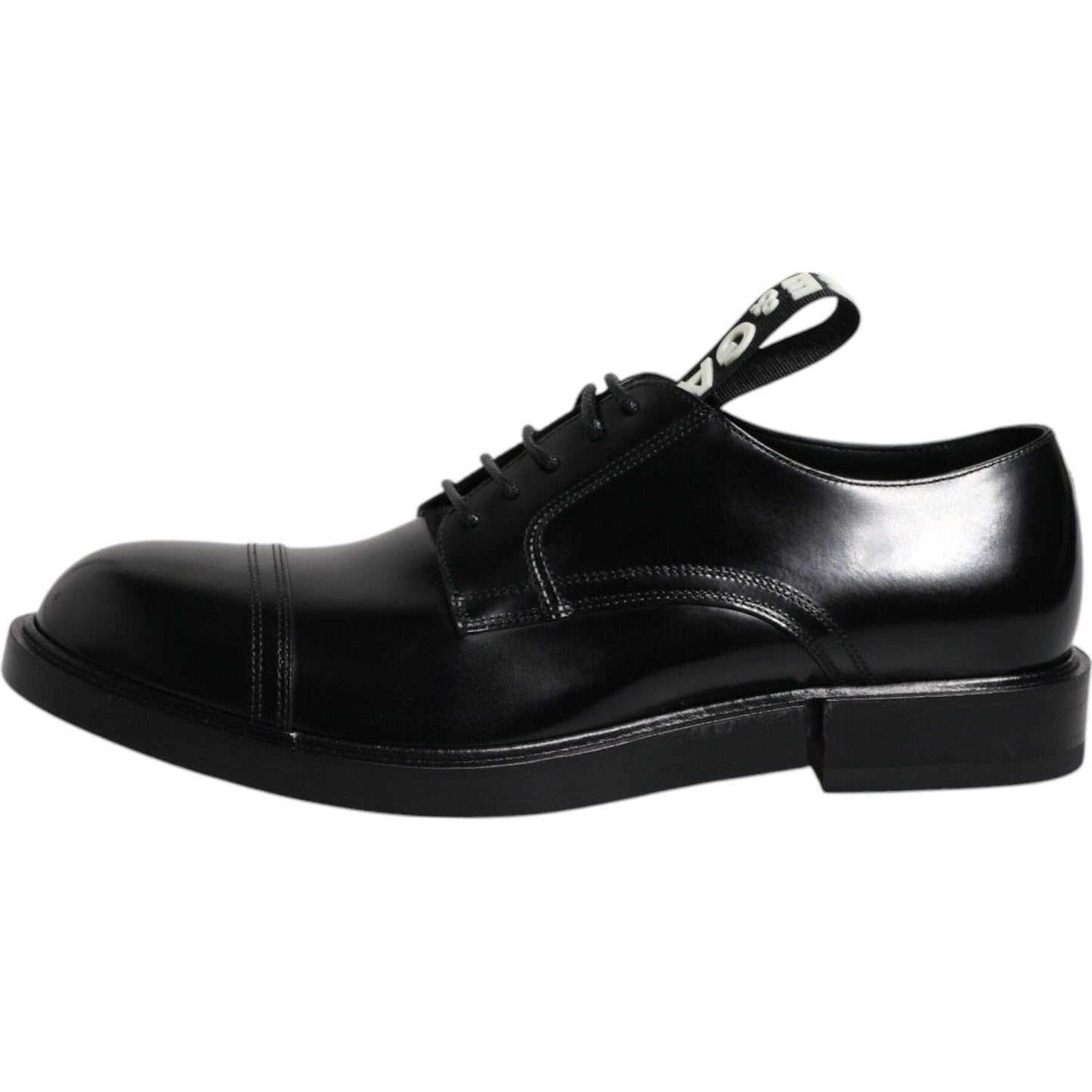 Dolce & Gabbana Black Patent Leather Derby Lace Up Formal Dress Shoes MV6652-39.5