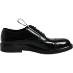 Dolce & Gabbana Black Patent Leather Derby Lace Up Formal Dress Shoes MV6652-39.5