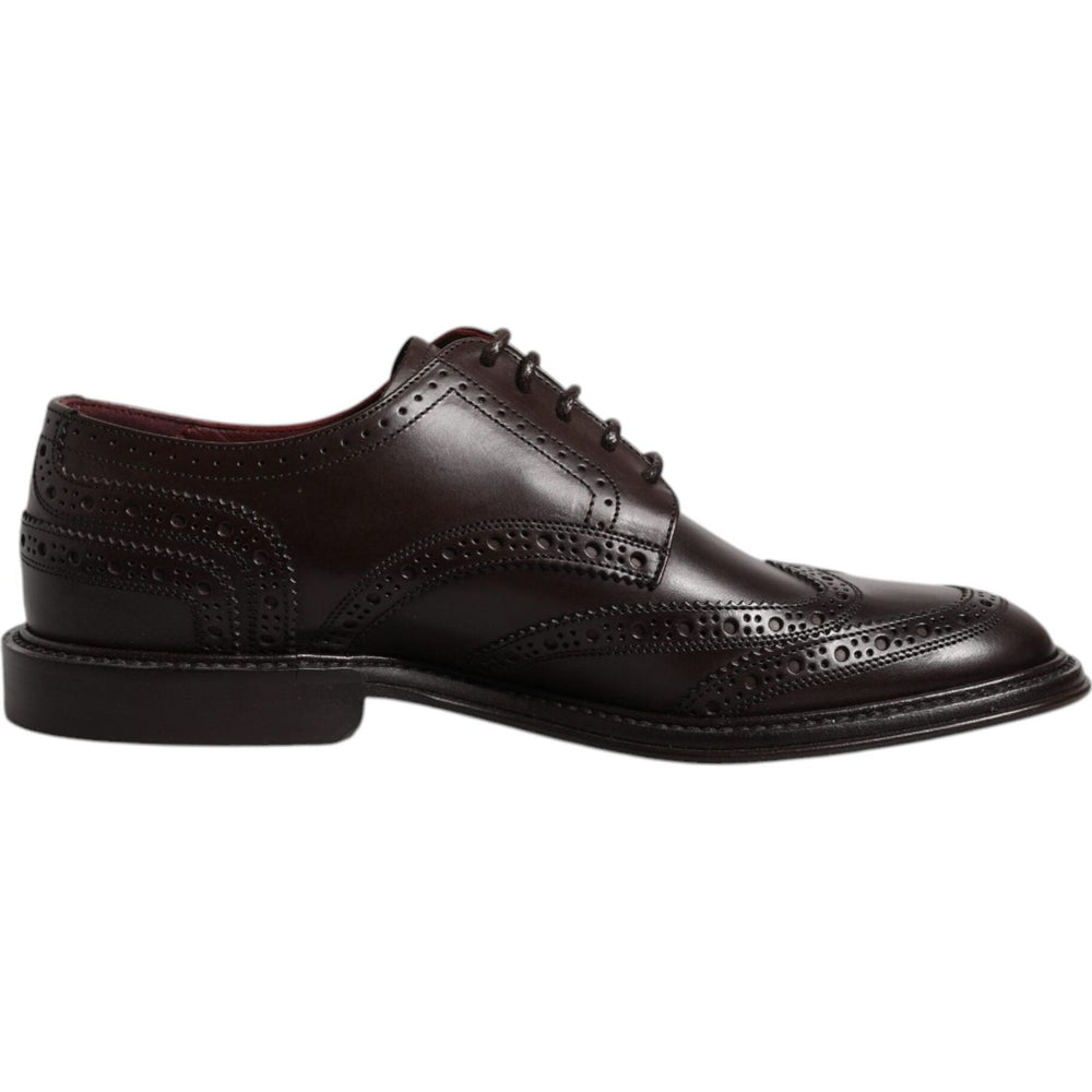 Dolce & Gabbana Brown Leather Derby Wingtip Lace Up Formal Dress Shoes MV6655-39