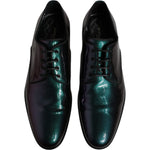 Dolce & Gabbana Multicolor Peacock Patent Leather Derby Men Dress Shoes MV6735-44