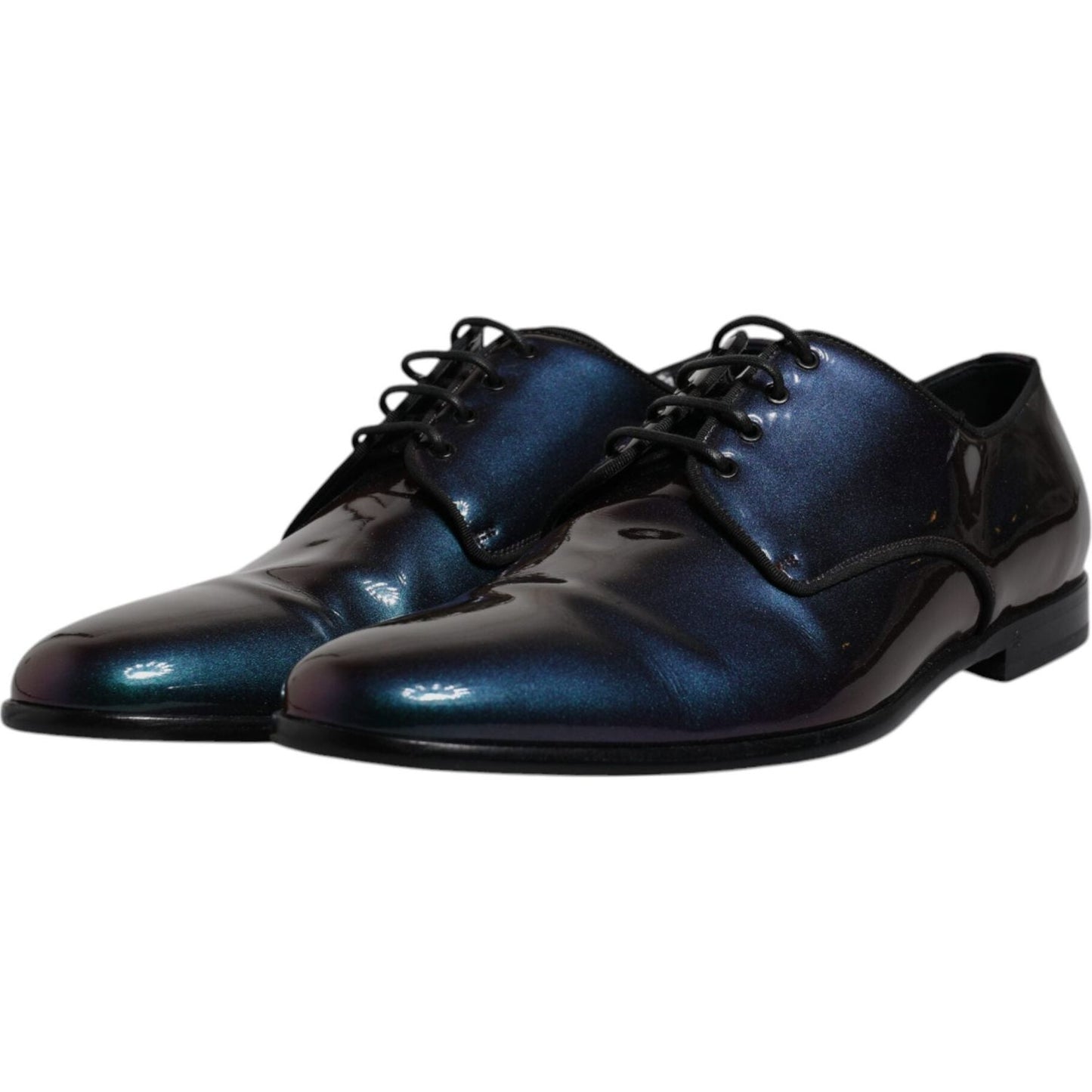 Dolce & Gabbana Multicolor Peacock Patent Leather Derby Men Dress Shoes MV6735-44