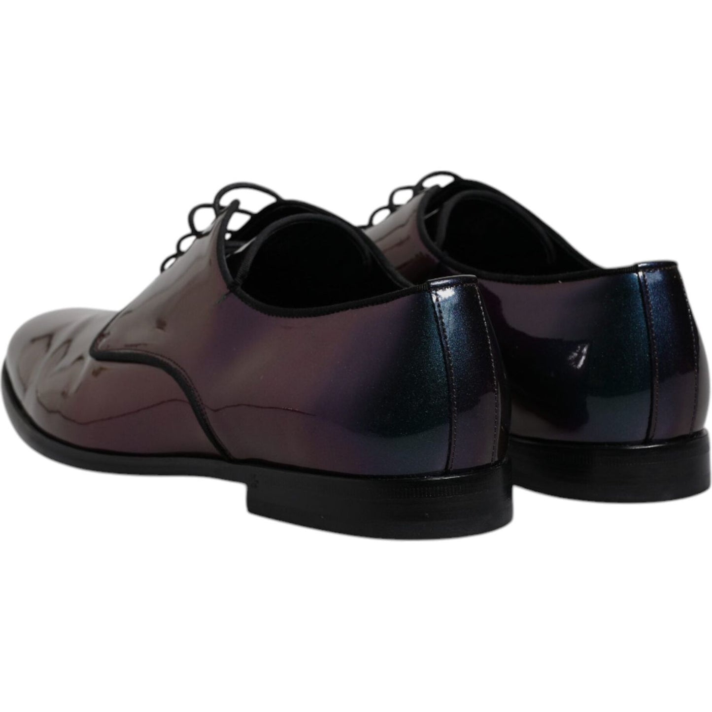 Dolce & Gabbana Multicolor Peacock Patent Leather Derby Men Dress Shoes MV6735-44