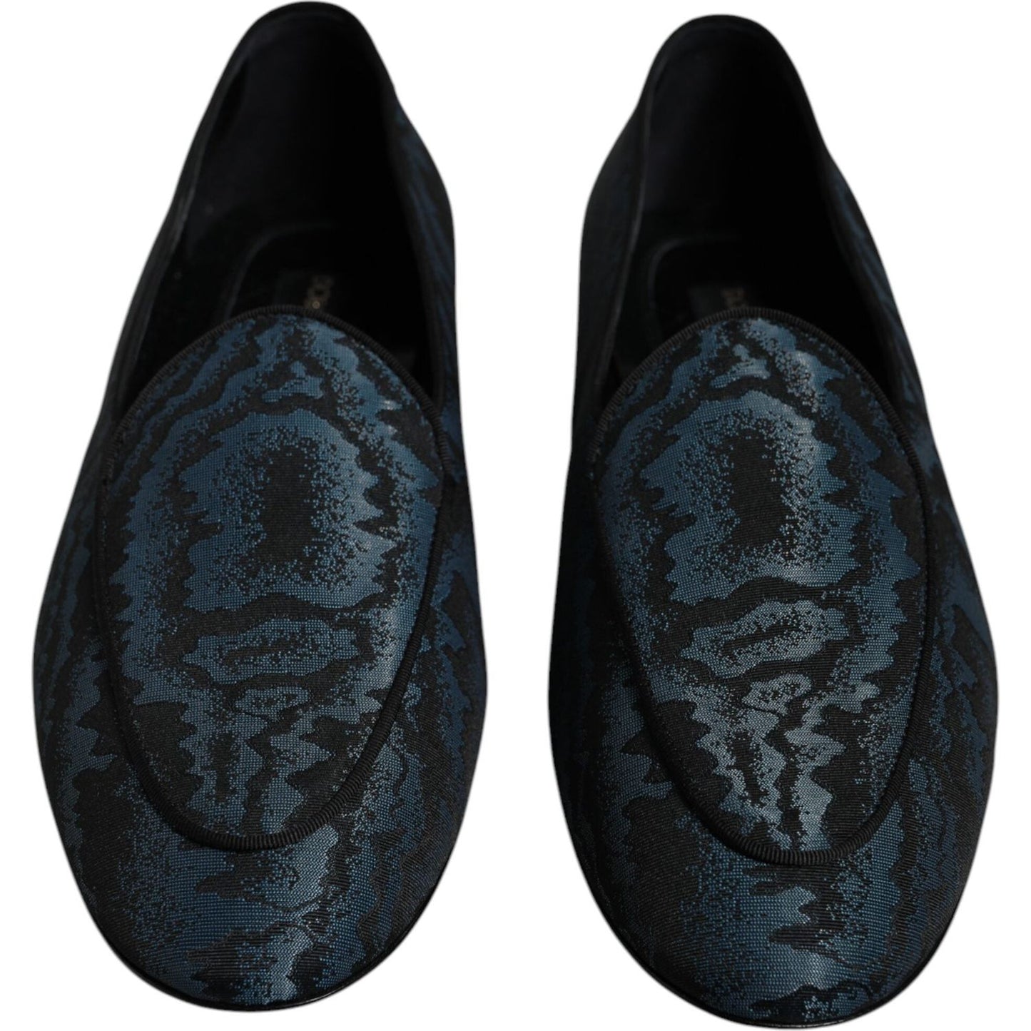 Dolce & Gabbana Blue Black Flats Men Loafers Dress Shoes MV6746-43