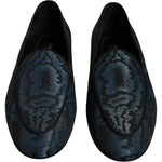 Dolce & Gabbana Blue Black Flats Men Loafers Dress Shoes MV6746-43