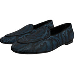 Dolce & Gabbana Blue Black Flats Men Loafers Dress Shoes MV6746-43