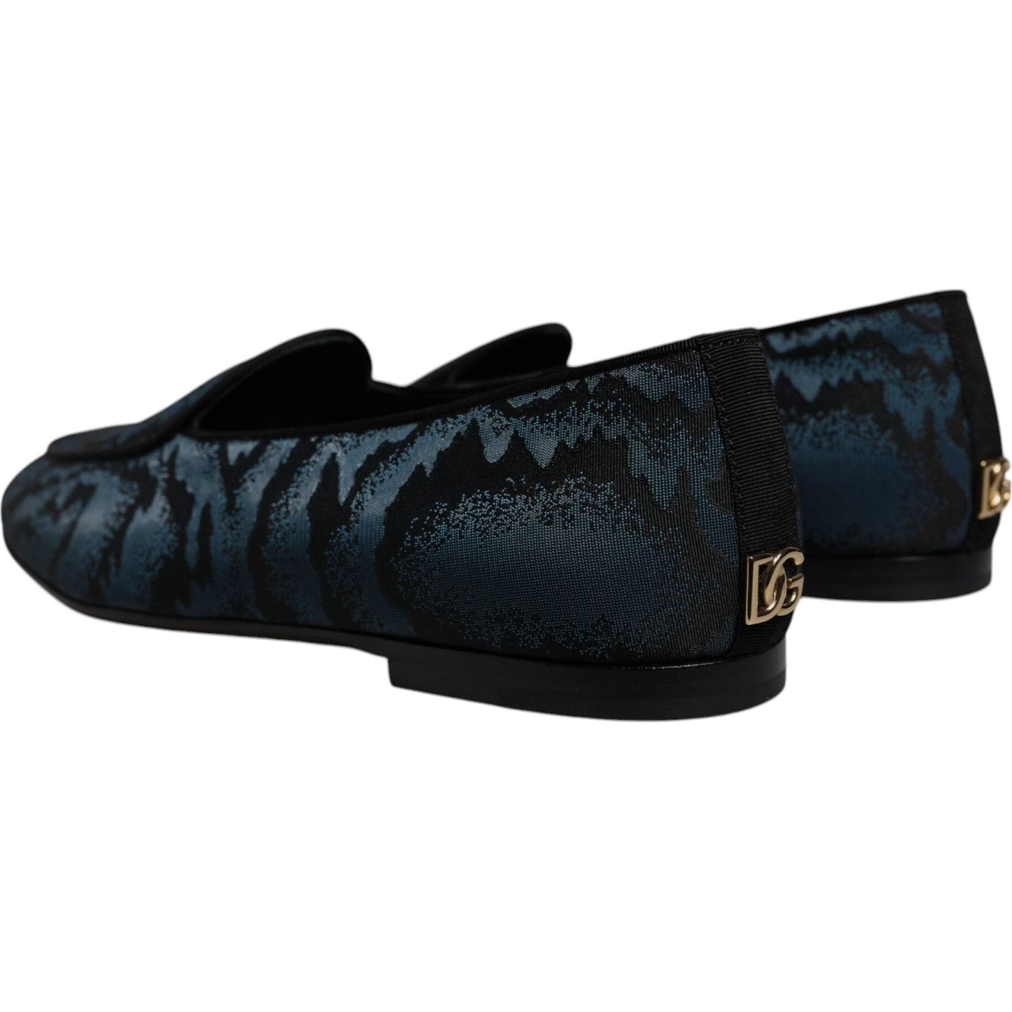 Dolce & Gabbana Blue Black Flats Men Loafers Dress Shoes MV6746-43