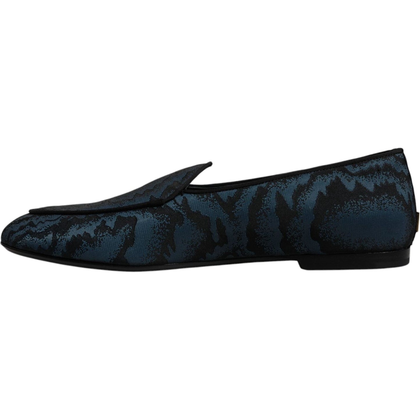 Dolce & Gabbana Blue Black Flats Men Loafers Dress Shoes MV6746-43