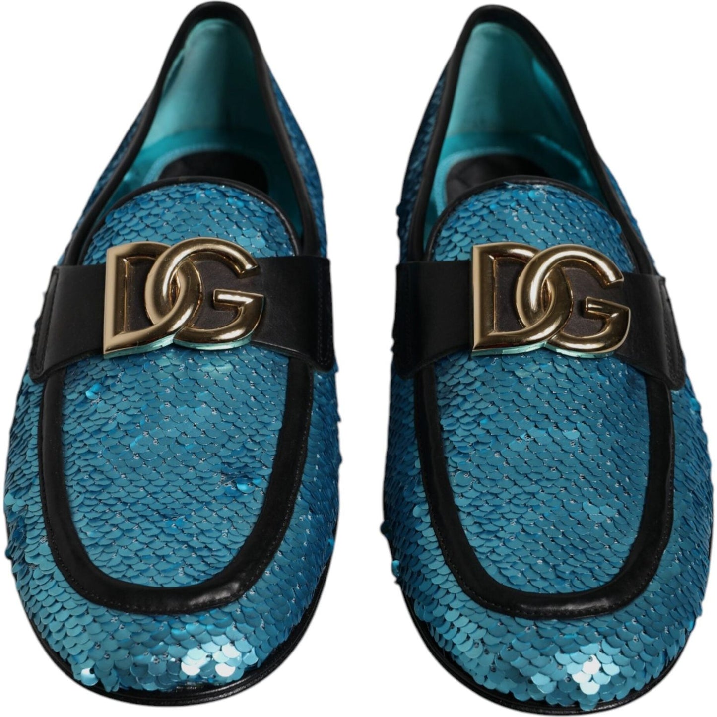 Dolce & Gabbana Blue Sequined Loafers Formal Dress Shoes MV6757-39