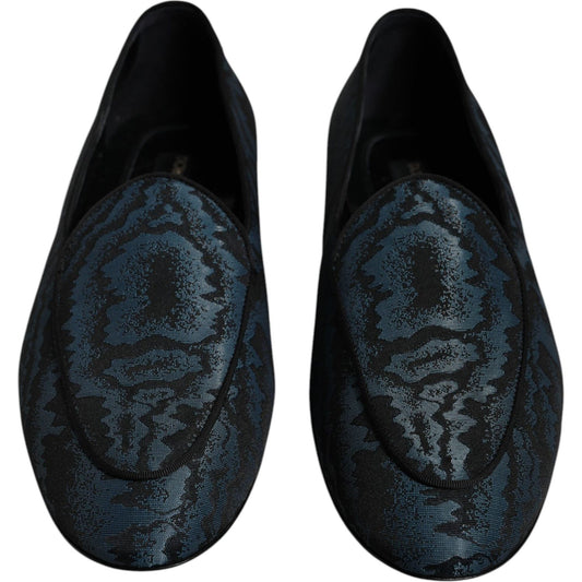 Dolce & Gabbana Blue Black Flats Men Loafers Dress Shoes MV6759-41.5