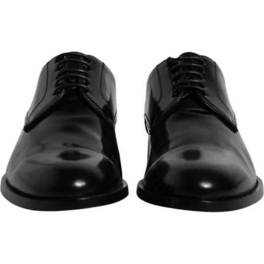 Dolce & Gabbana Black Calfskin Leather Derby Lace Up Formal Dress Shoes MV6779-39.5