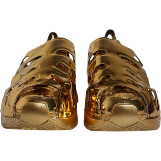 Dolce & Gabbana Gold Daymaster Leather Low Top Sneakers Shoes MV6710-44