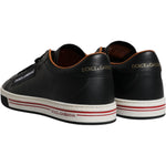 Dolce & Gabbana Black Leather Low Top Men Sneakers Shoes MV6775-39
