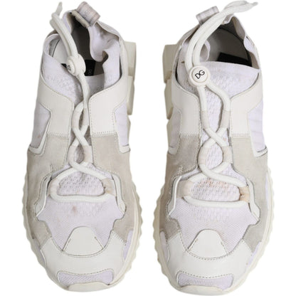 Dolce & Gabbana White Mesh Sorrento Trekking Sneakers Shoes