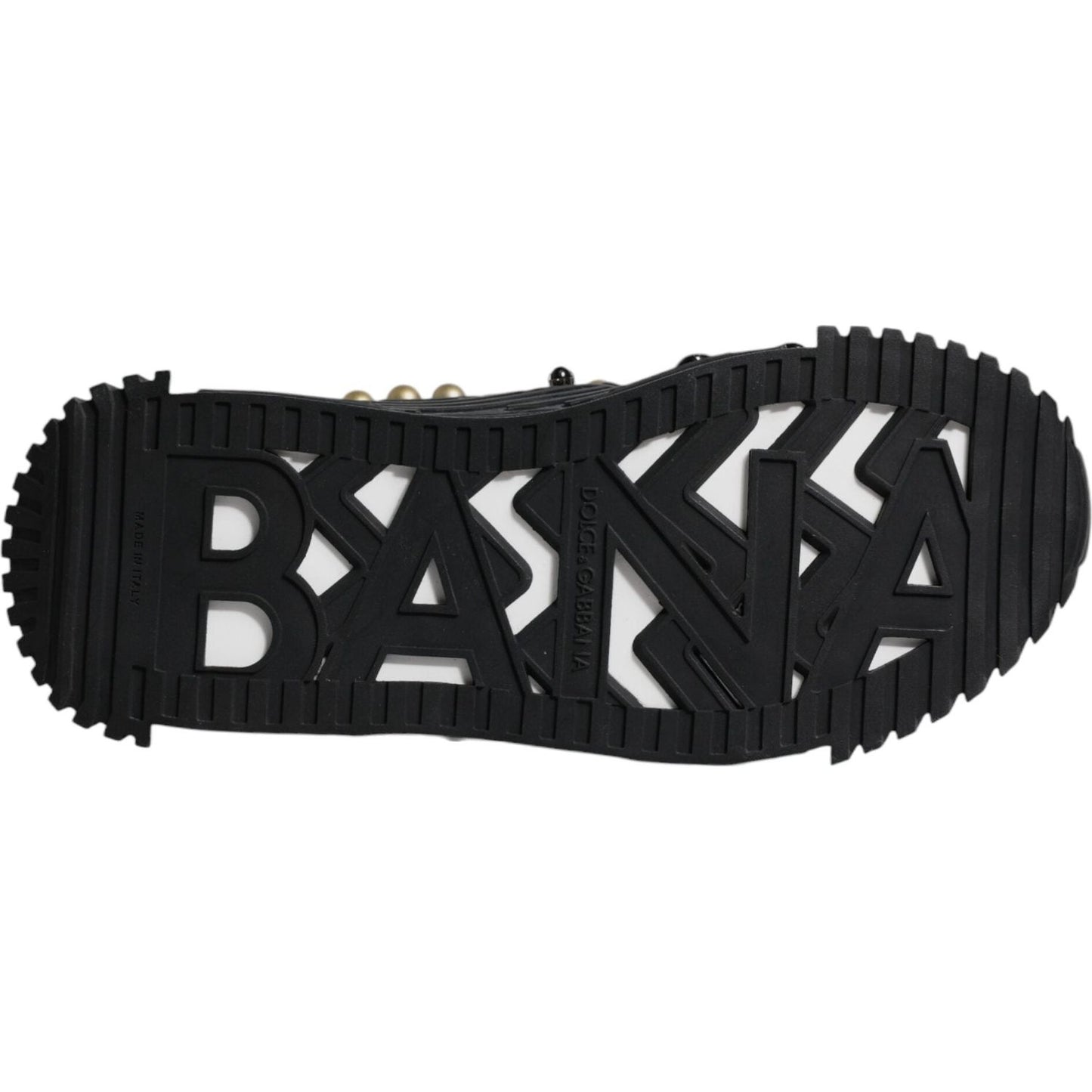 Dolce & Gabbana Black Leather Studded Slides Sandals Shoes MV6803#2-39