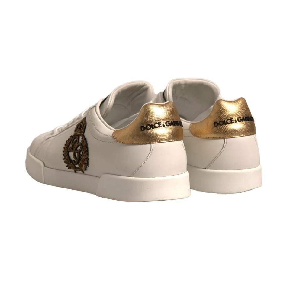 Dolce & Gabbana White Crown Patch Portofino Sneakers Shoes MV6850#1-43.5