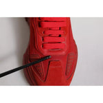 Dolce & Gabbana Red Leather Daymaster Low Top Sneakers Shoes MV6868-40.5